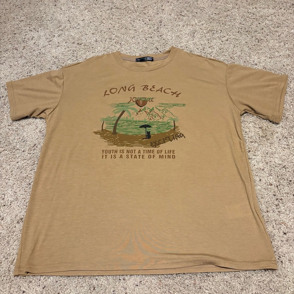 Long Beach Tan Graphic Tee